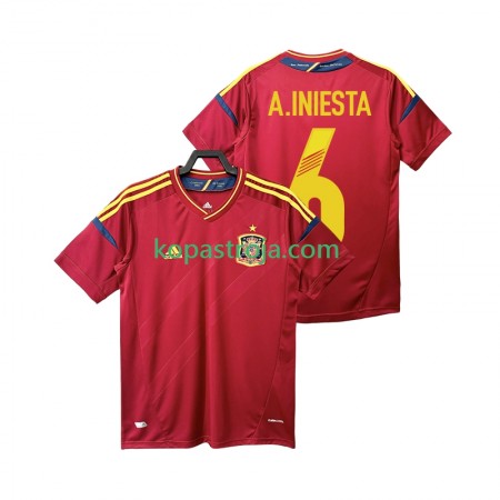 Billiga Fotbollströjor Spanien Andres Iniesta 6 2012 Retro Hemma tröja Kortärmad